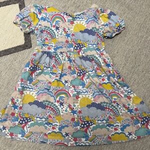 Mini Boden Colorful Dress with Sun and Cloud Patterns